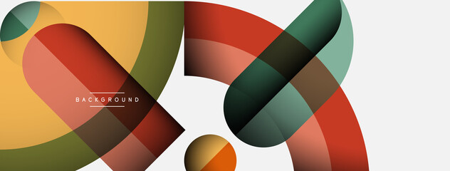 Obraz premium Trendy shapes, color minimal design composition, lines and shadows for wallpaper banner background or landing page