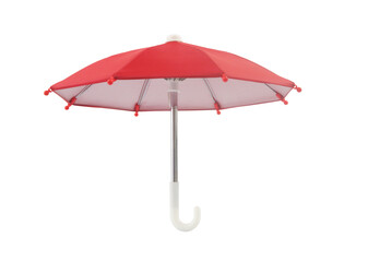 Red umbrella isolated on white background	