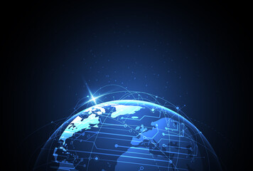 Global network connection. World map point and line composition concept of global business. Vector Illustration