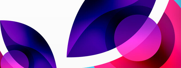 Creative geometric wallpaper. Minimal abstract background. Circle wave and round shapes composition vector illustration for wallpaper banner background or landing page