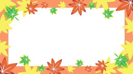 秋　もみじのカラフルなフレーム素材