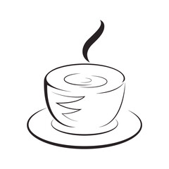 
Cup of coffee, one continuous line drawing. Simple abstract line beautiful mug Vector illustration Pro Vector
