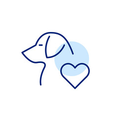 Dog lover icon. Pixel perfect, editable stroke line art icon