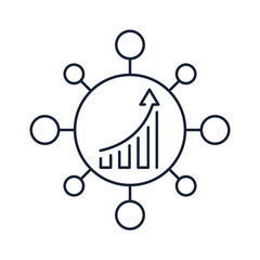 interactive growth. Vector linear icon isolated on white background