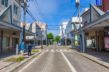 Fototapeta na wymiar Street view of Abashiri City in Hokkaido, Japan.