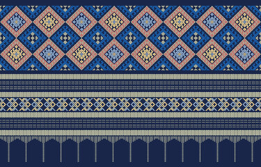 Geometric ethnic pattern seamless flower color oriental. seamless pattern. Design for fabric, curtain, background, carpet, wallpaper, clothing, wrapping, Batik, fabric,Vector illustration. pattern sty