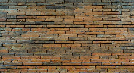 Obraz premium brick wall background retro brown square rough texture, architecture, structure