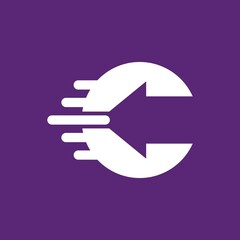 creative initial c letter and arrow logo design