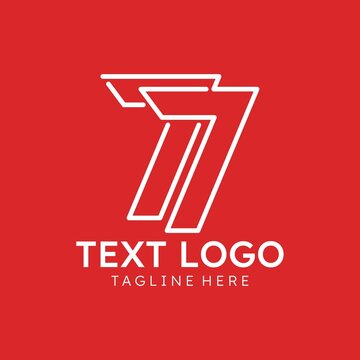 77 logo design with outline style vector
