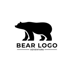 Bear vintage logo silhouette outdoor illustration design
