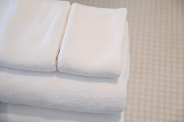 white soft towel in bathroom, interior design