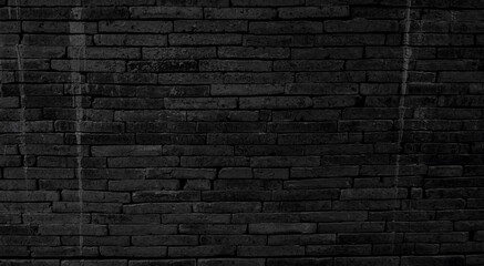 Fototapeta na wymiar brick wall background retro black square rough texture, architecture, structure