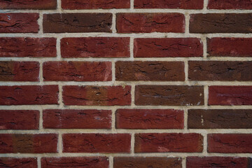 Large red brick brick wall, dark brick background