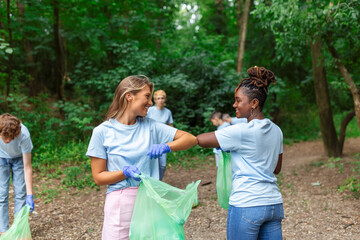 Recycle waste litter rubbish garbage trash junk clean training. Nature cleaning, volunteer ecology...