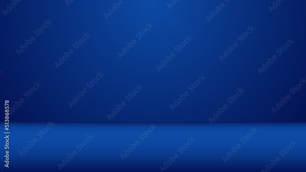 Wall mural blue studio scene with blank gradient color lighting effect background for product display advertise