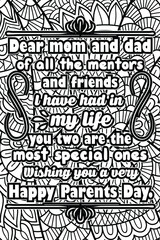 parents day quotes coloring page design. inspirational coloring pages design.