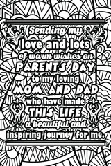 parents day quotes coloring page design. inspirational coloring pages design.