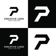 Creative letter p logo design vektor	
