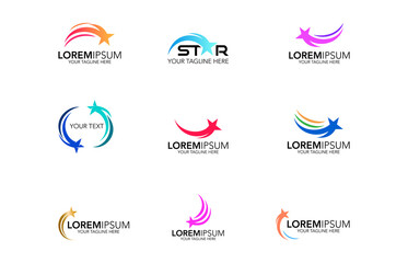 Collection of colorful star logos