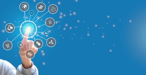 businesspeople may use their cellphones to access the Internet in cutting-edge 3D formats and engage in global digital marketing. Digital link technology and big data.