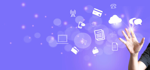 businesspeople may use their cellphones to access the Internet in cutting-edge 3D formats and engage in global digital marketing. Digital link technology and big data.