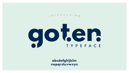 Goten, a strong sans serif typeface lowercase alphabet. vector font.