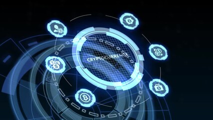 Bitcoin cryptocurrency growth stock market trading financial technology concept