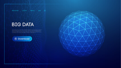 Technology sphere digital background. Cloud technology vector illustration. Sphere shield vector illustration. © RDVector