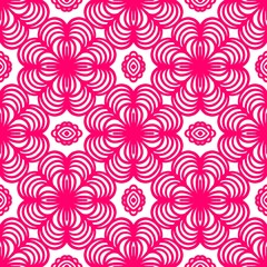 Retro geometric pattern in repeat. Fabric print. Damask style Seamless pattern background, mosaic ornament, vintage style. Design for prints on fabrics