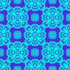 Seamless pattern flower with mandala, vintage decorative elements, vintage decorative elements illustration, Ethnic mandala with colorful tribal ornaments