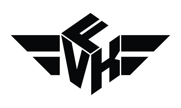 FVK three letter gaming logo in polygon cube shape logo design vector template. wordmark logo | emblem logo | monogram logo | initial letter logo | sports logo | minimalist logo | typography logo |