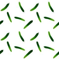 きゅうりのシームレスパターン　夏野菜のシンプルな和風イラスト素材