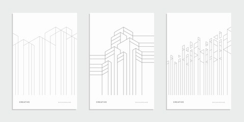 Architectural construction company brochure. Geometric technological business flyer.