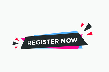 Register Now button. Register Now web templates. Social Media banner.
