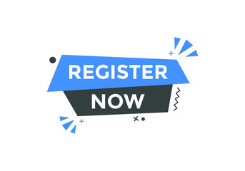 Register Now button. Register Now web templates. Social Media banner.
