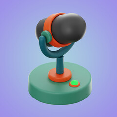 Premium microphone publisher icon 3d rendering on isolated background