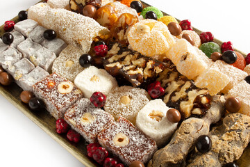 various Turkish delights and chocolate candies