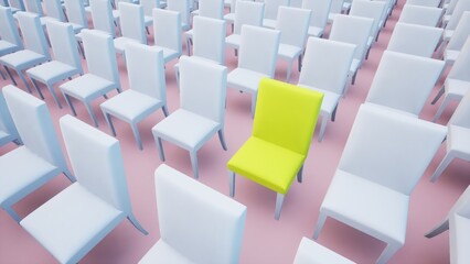 White chair full of empty space