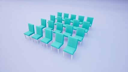 lots of chairs in empty place