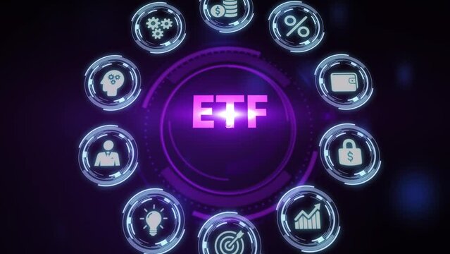 Exchange traded fund stock market trading investment financial concept. ETF