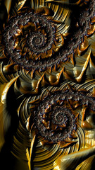 Artistic and imaginative digitally designed abstract 3D fractal background