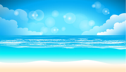 Fototapeta na wymiar Summer relax Sea, blue, sand, beach, design modern idea and concept think creativity.