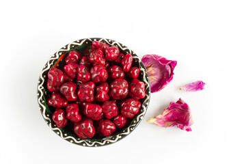 chocolate red candies on plate
