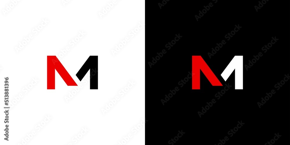 Wall mural modern and professional letter m1 initial logo design