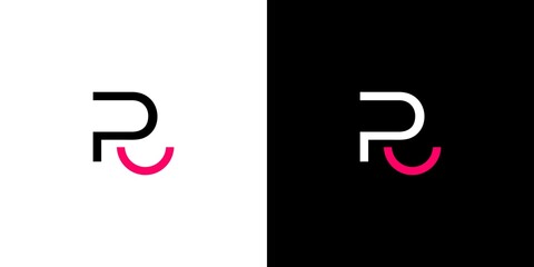 Modern and unique letter R initial smile logo design