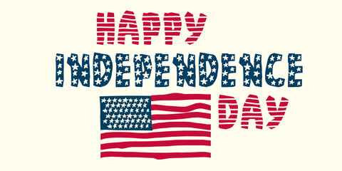 Happy independence day print. vector letering.