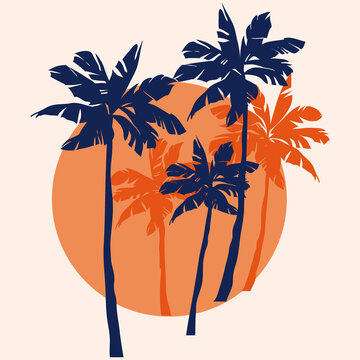 Palm tree silhouette vector illustration