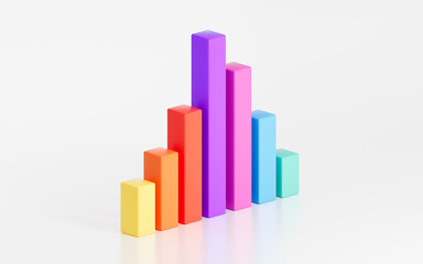 Fototapeta premium Business statistics chart, 3d rendering.
