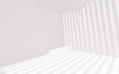 Obraz premium White empty room with light and shadow, 3d rendering.