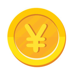 Yen gold coin. vector illustration	
